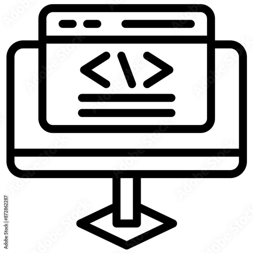 Front End Development vector icon illustration of No Code iconset.