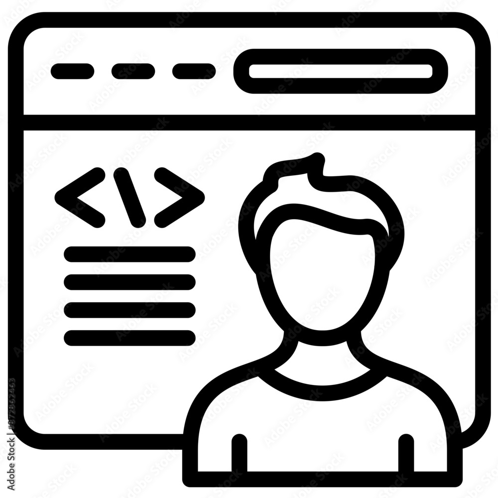 Citizen Developer Male vector icon illustration of No Code iconset. Citizen Developer Male vector icon illustration of No Code iconset.