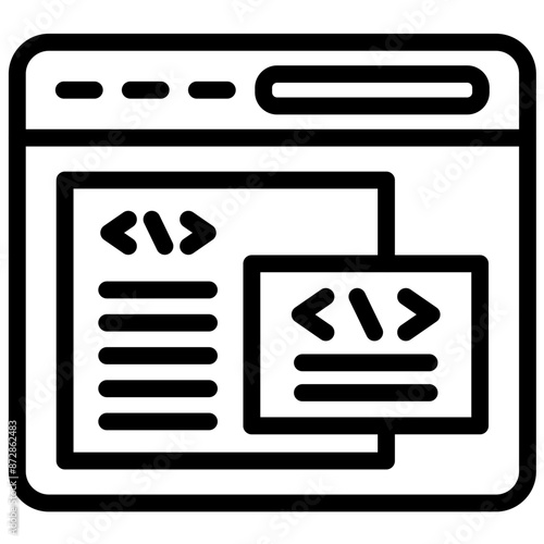 Back End Development vector icon illustration of No Code iconset.