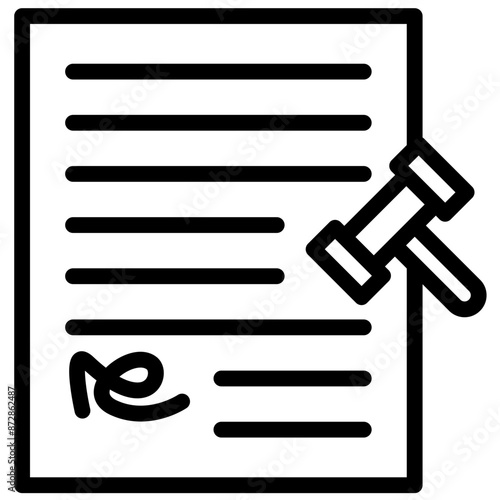 Verdict vector icon illustration of Law & Legislation iconset.