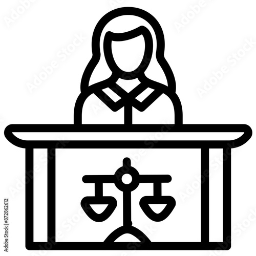 Prosecutor Female vector icon illustration of Law & Legislation iconset.
