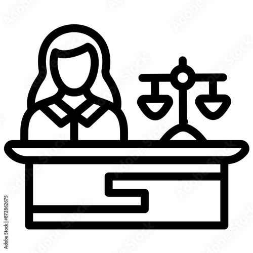 Plaintiff Female vector icon illustration of Law & Legislation iconset.