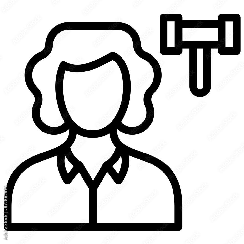 Judge Female vector icon illustration of Law & Legislation iconset. Judge Female vector icon illustration of Law & Legislation iconset.