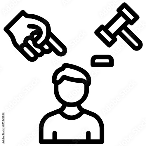 Guilty vector icon illustration of Law & Legislation iconset.