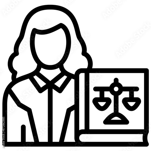 Defendant Female vector icon illustration of Law & Legislation iconset.