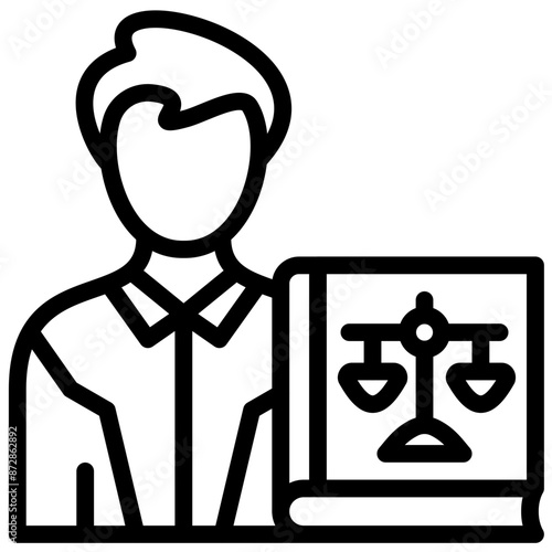 Defendant Male vector icon illustration of Law & Legislation iconset.