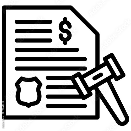 Bail vector icon illustration of Law & Legislation iconset.