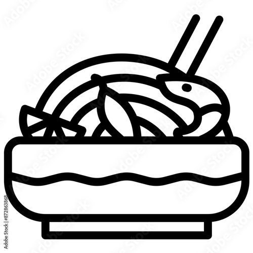 Pad Thai vector icon illustration of Street Food iconset.