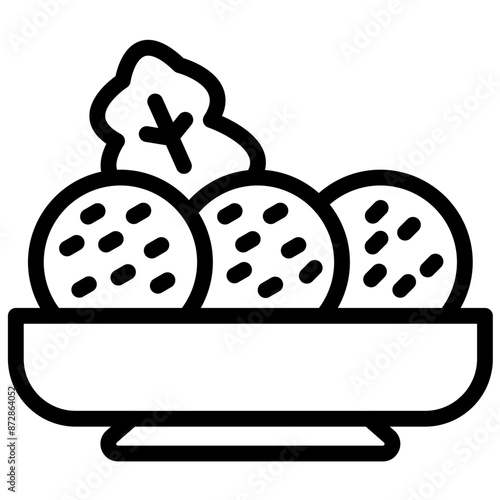 Falafel vector icon illustration of Street Food iconset.