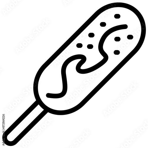 Corn Dog vector icon illustration of Street Food iconset.