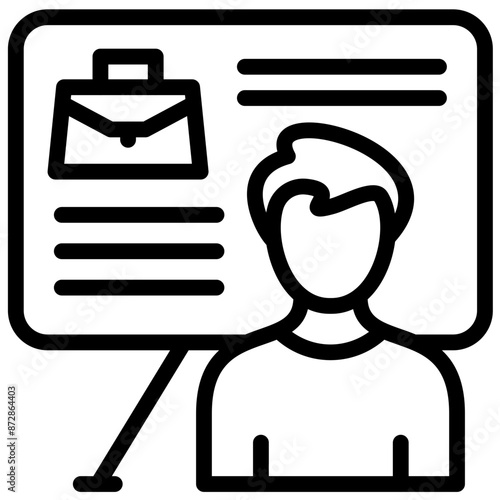 Presenter Male vector icon illustration of Business Training iconset.