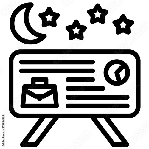 Evening Class vector icon illustration of Business Training iconset.