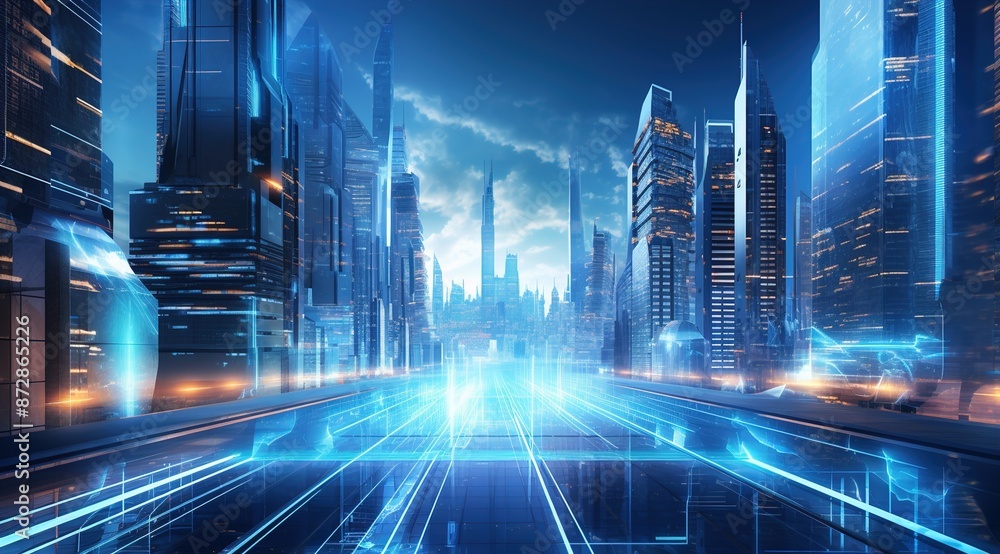Blue technology style background Blue technology style background