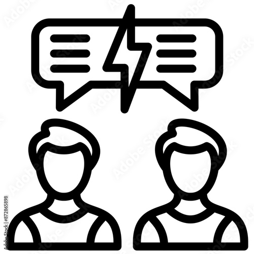 Conflict vector icon illustration of Generation Gap iconset.