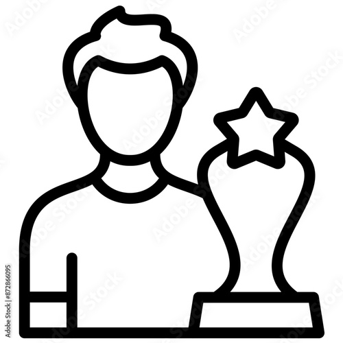 Recipient Male vector icon illustration of Award Events iconset.