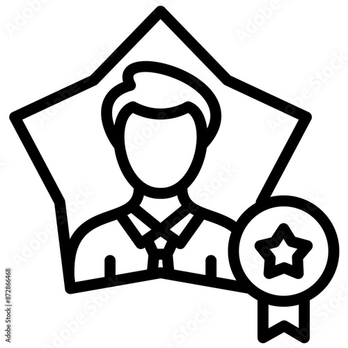 Employee of the Year vector icon illustration of Award Events iconset.