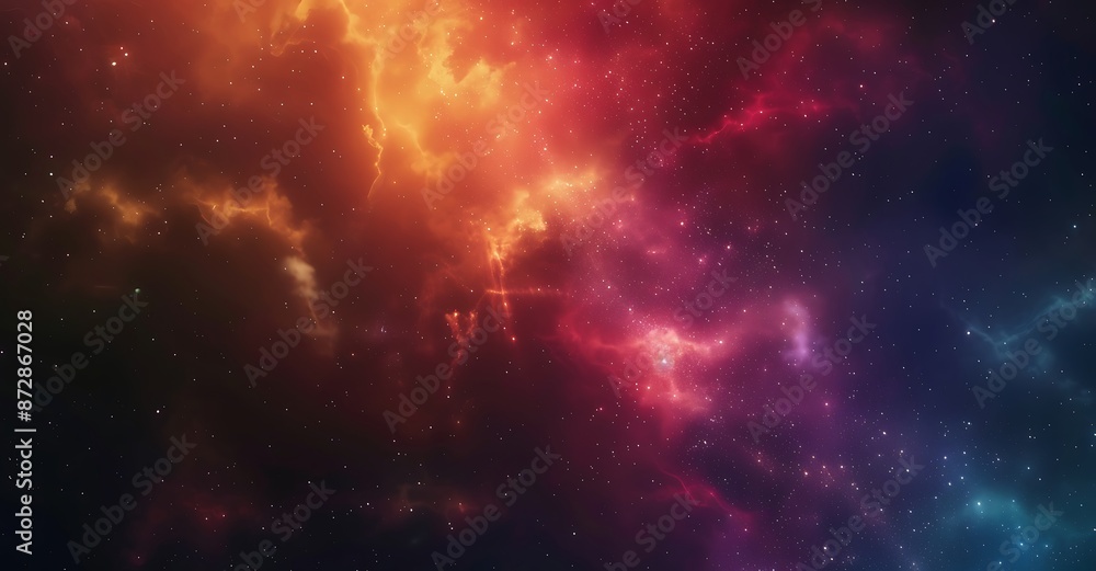 Fototapeta premium A colorful nebula with stars in the background
