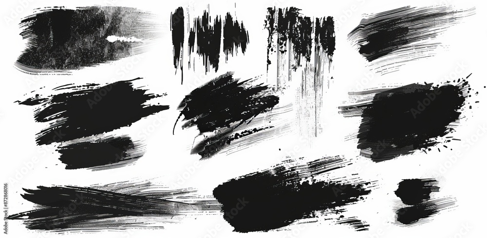 Grunge design elements with brush strokes. Paintbrush set. Grunge design elements with brush strokes. Paintbrush set.
