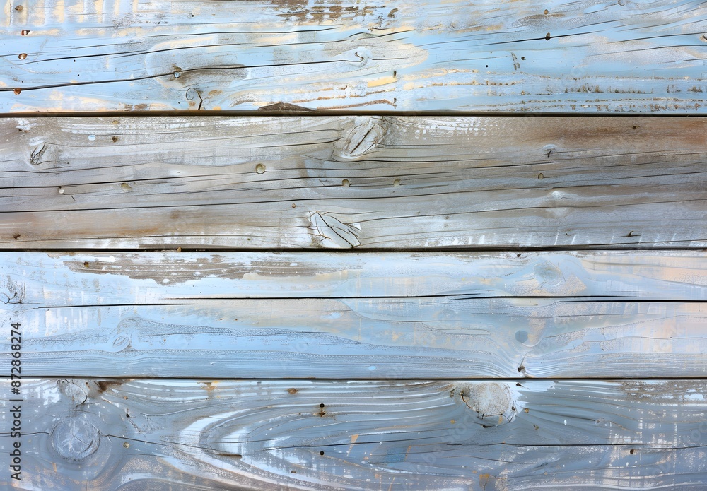 Naklejka premium Distressed Blue and White Wooden Plank Background