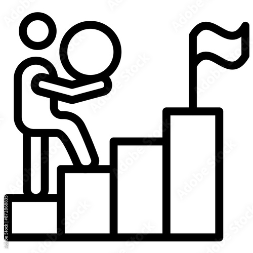 Persistence vector icon illustration of Achievements iconset.