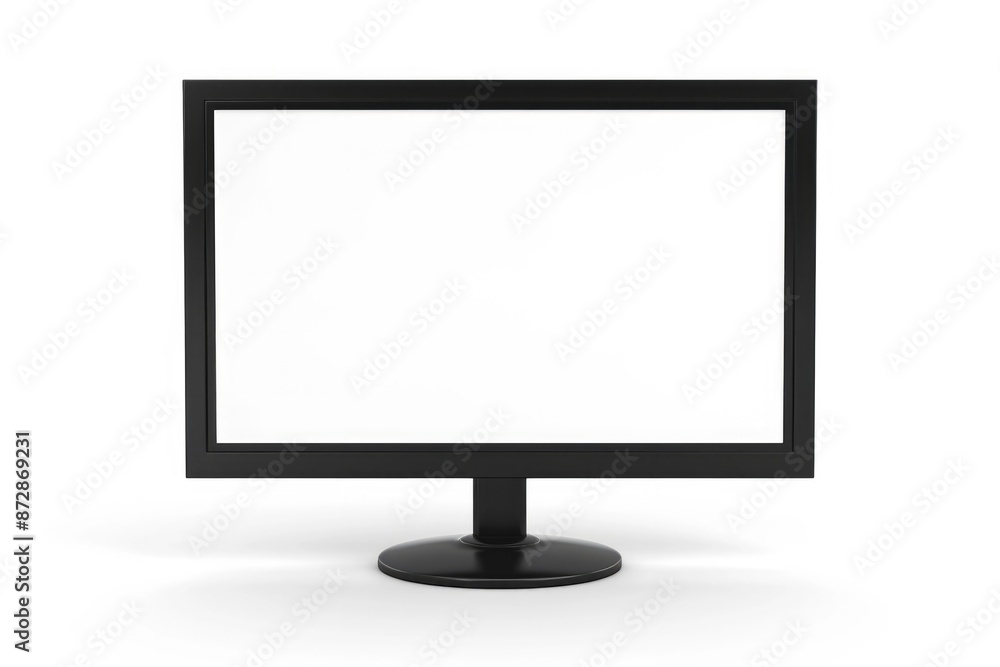 Flat Screen Monitor. Blank Computer Display Isolated on White Background Flat Screen Monitor. Blank Computer Display Isolated on White Background