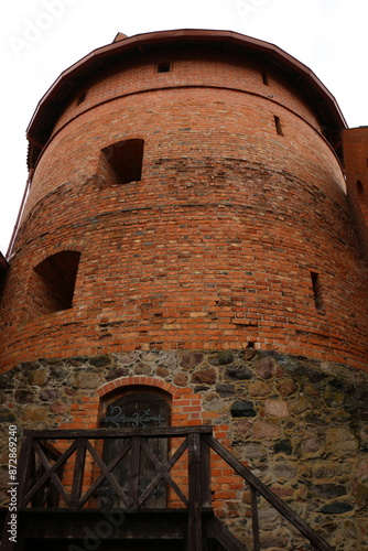 Trakai Lithuania 01 07 2024 . Trakai island castle of the Lithuanian princes on the island of Lake Galve photo