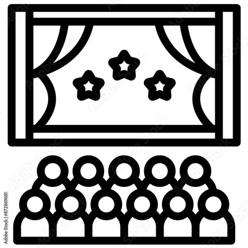 Film Festival vector icon illustration of Filmmaking iconset.