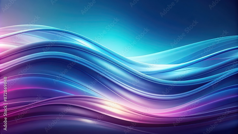 Smooth, flowing abstract waves in gradient shades of blue and purple, creating a calming yet dynamic background, wave, gradient Smooth, flowing abstract waves in gradient shades of blue and purple, creating a calming yet dynamic background, wave, gradient