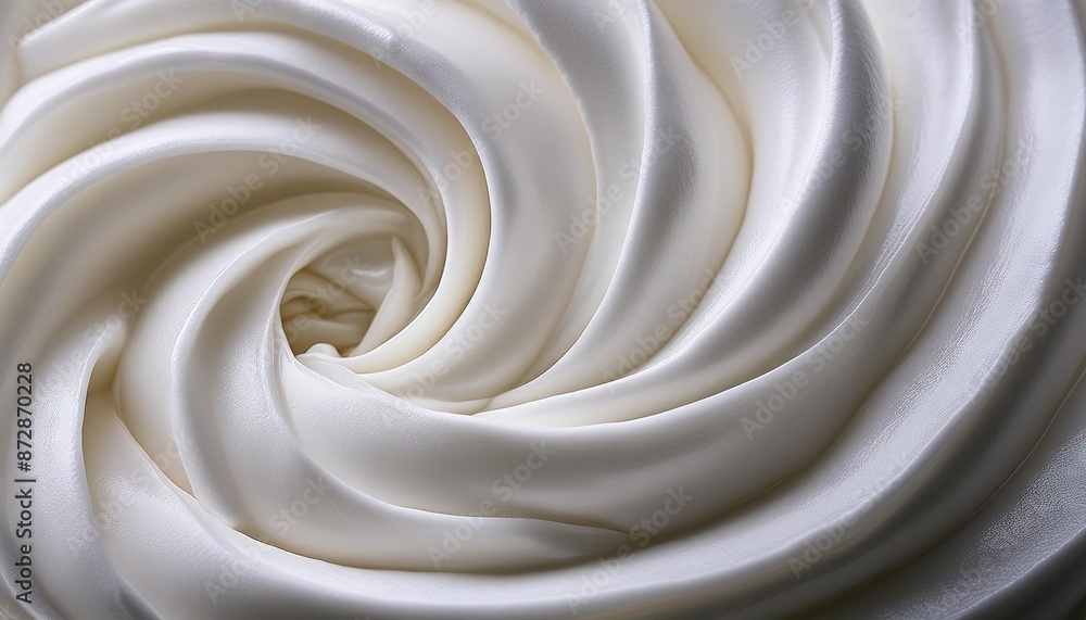 Swirled Vanilla Whipped Cream Close-Up Photo Swirled Vanilla Whipped Cream Close-Up Photo
