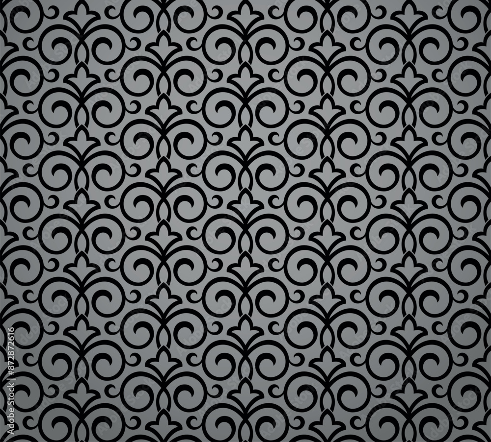 Flower geometric pattern. Seamless vector background. Gray and black ornament. Ornament for fabric, wallpaper, packaging. Decorative print Flower geometric pattern. Seamless vector background. Gray and black ornament. Ornament for fabric, wallpaper, packaging. Decorative print