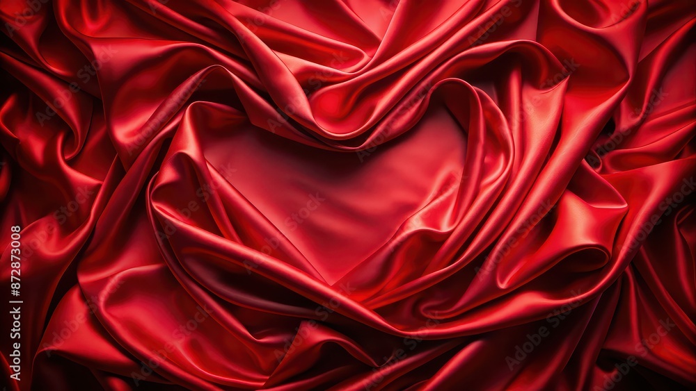 Obraz premium Luxurious red silk background, red, silk, luxurious, elegant, texture, fabric, smooth, backdrop, shiny, vibrant, rich