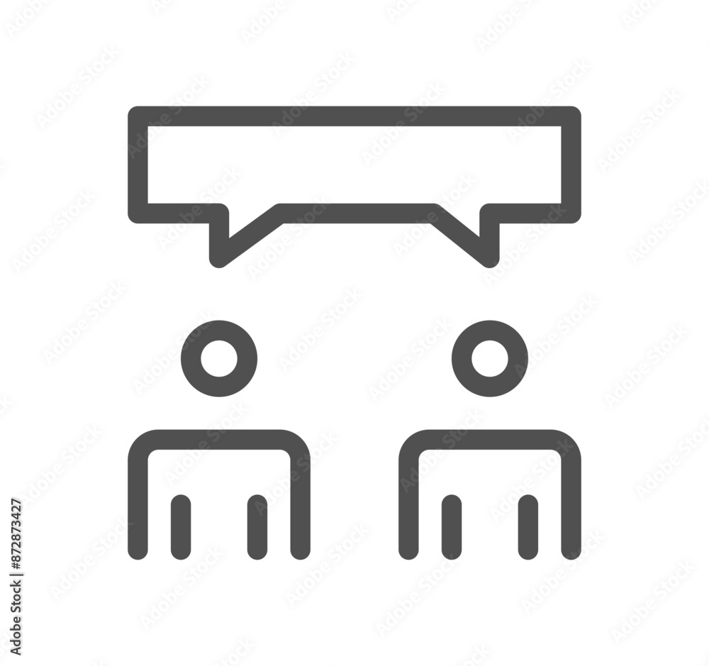 Teamwork and business communication icon outline and linear vector.
Teamwork and business communication icon outline and linear vector.