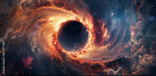 A Black Hole Surrounded by a Ring of Fire in a Starry Galaxy