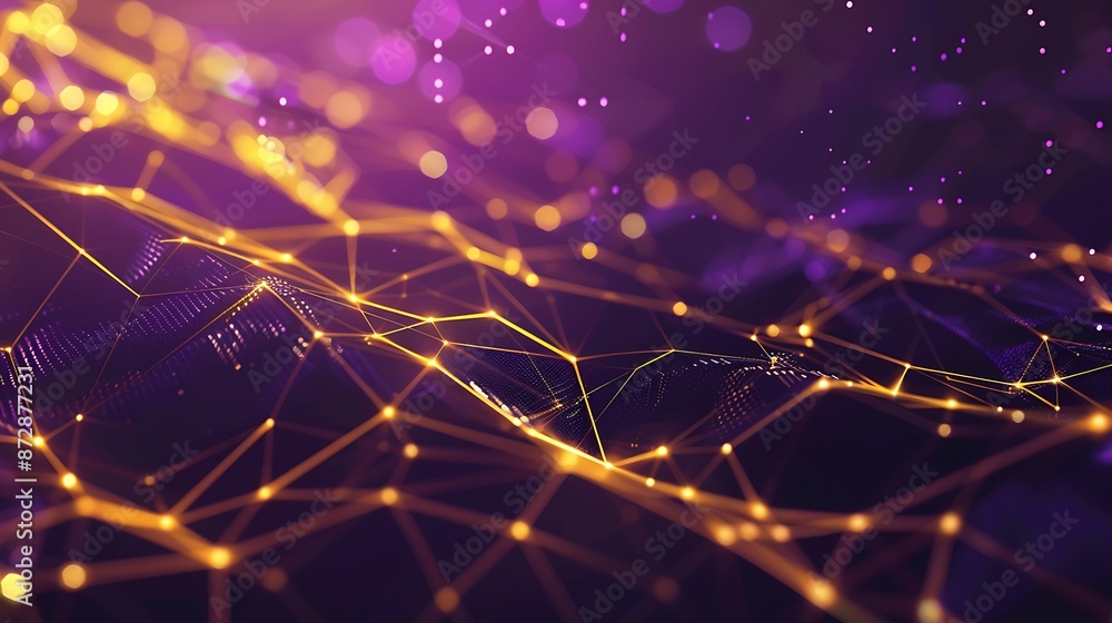 A sleek tech template with a Plexus background in shades of purple and gold, clean and colorful design, ultra HD A sleek tech template with a Plexus background in shades of purple and gold, clean and colorful design, ultra HD