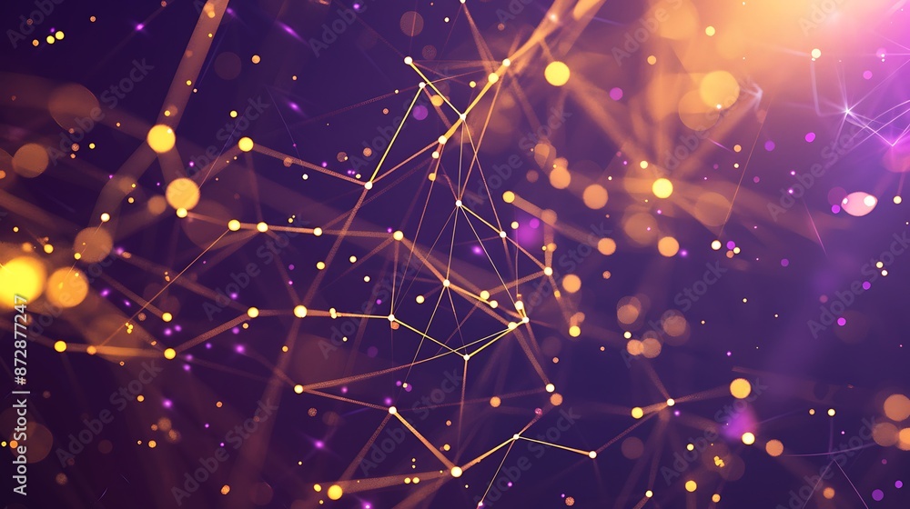 A sleek tech template with a Plexus background in shades of purple and gold, clean and colorful design, ultra HD A sleek tech template with a Plexus background in shades of purple and gold, clean and colorful design, ultra HD