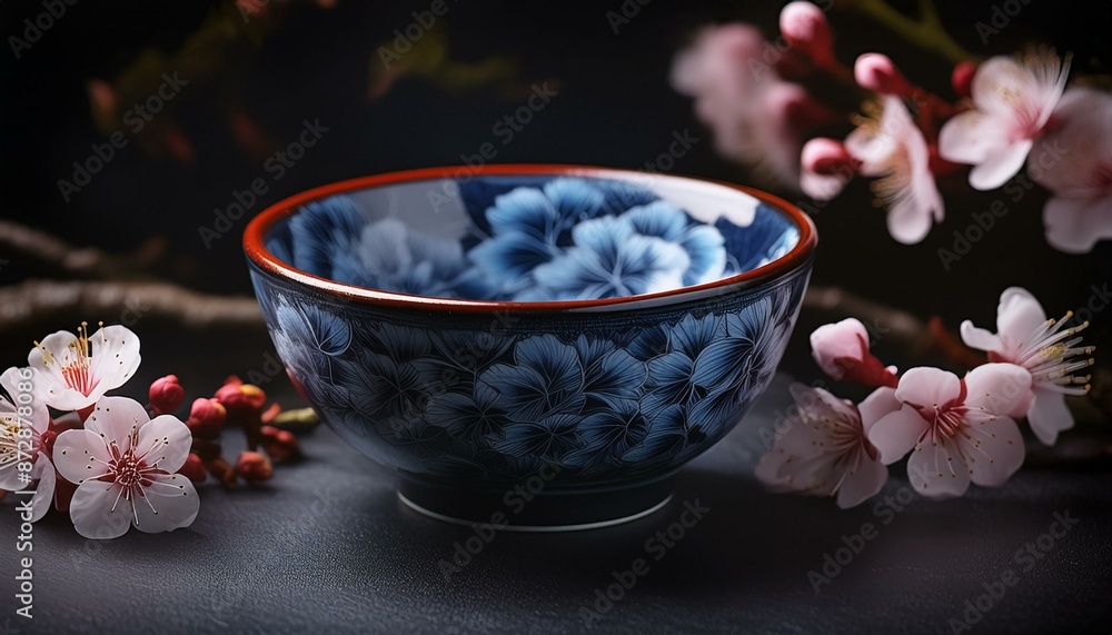 Timeless Beauty: Japanese Antique Imari Ware Rice Bowl on Black Background Timeless Beauty: Japanese Antique Imari Ware Rice Bowl on Black Background