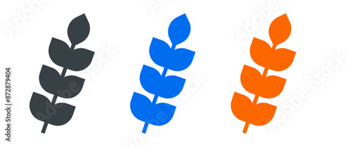 wheat icon set Isolated on White Background