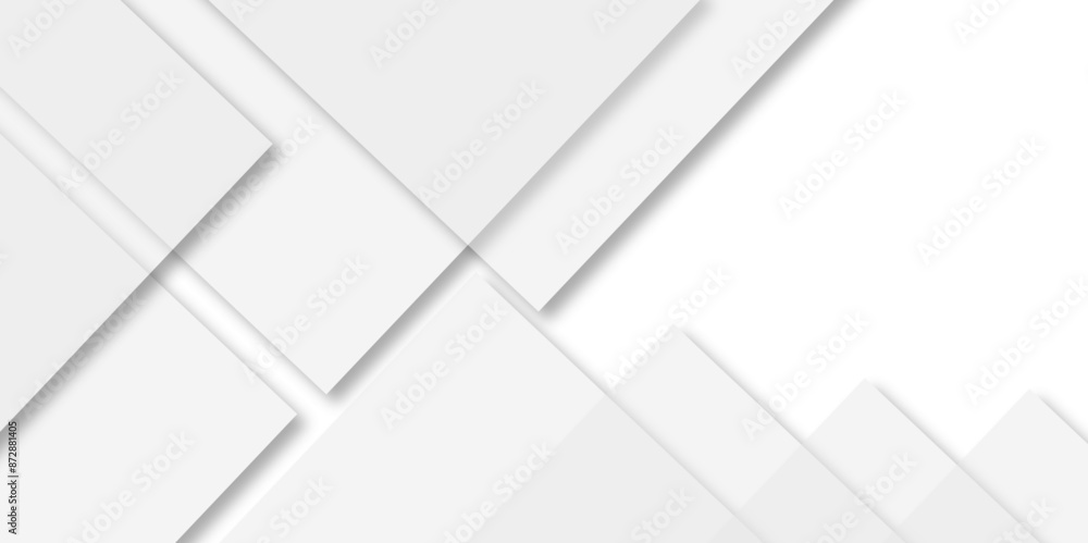 Abstract minimal geometric white and gray light banner pattern. White and grey modern minimalistic pale geometric. Geometric triangular or polygonal line shapes, stylist geometric line background.