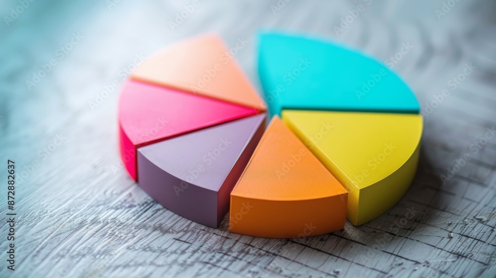 Fototapeta premium A pie chart displaying percentages of budget allocation for different departments