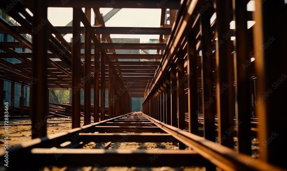 construction firm steel work at sunset. High quality photo construction firm steel work at sunset. High quality photo