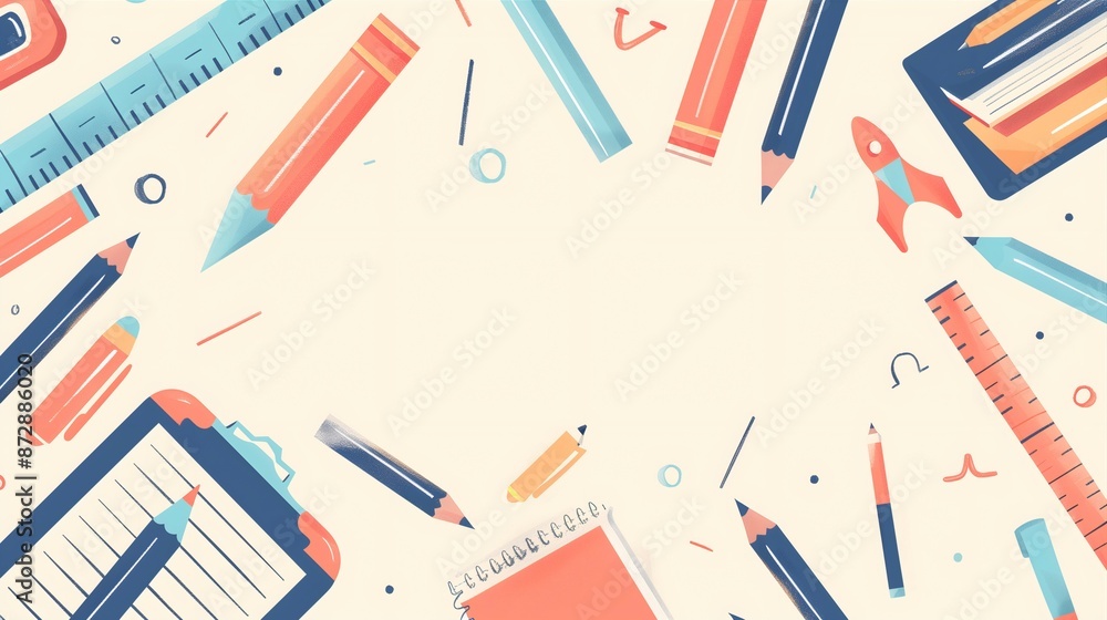 back to school background with free space for text in the middle back to school background with free space for text in the middle