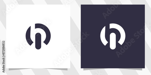 Letter ib bi with tech logo design vector