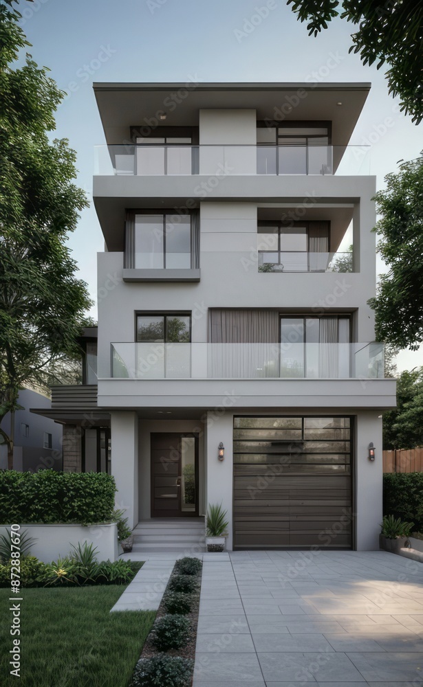 A Contemporary Dwelling with Stylish Architecture, Beautiful Exterior Design, and a Serene Garden Setting. Perfect Family Home in a Residential Neighborhood, Featuring Thoughtful Construction A Contemporary Dwelling with Stylish Architecture, Beautiful Exterior Design, and a Serene Garden Setting. Perfect Family Home in a Residential Neighborhood, Featuring Thoughtful Construction