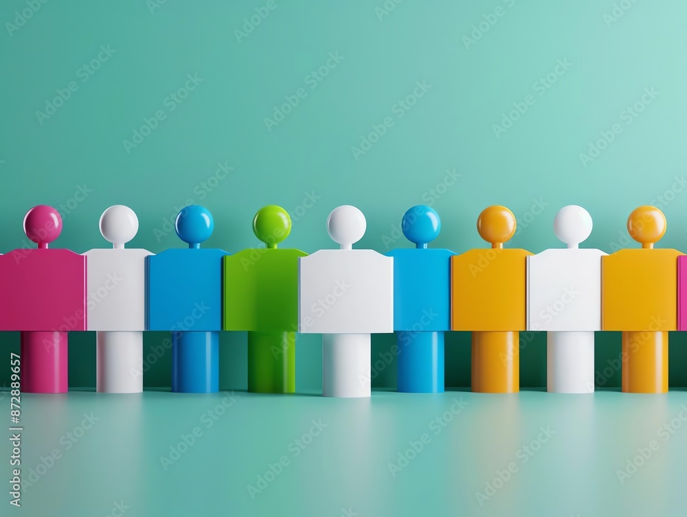 Obraz premium Poll Participation A group of diverse avatars casting votes