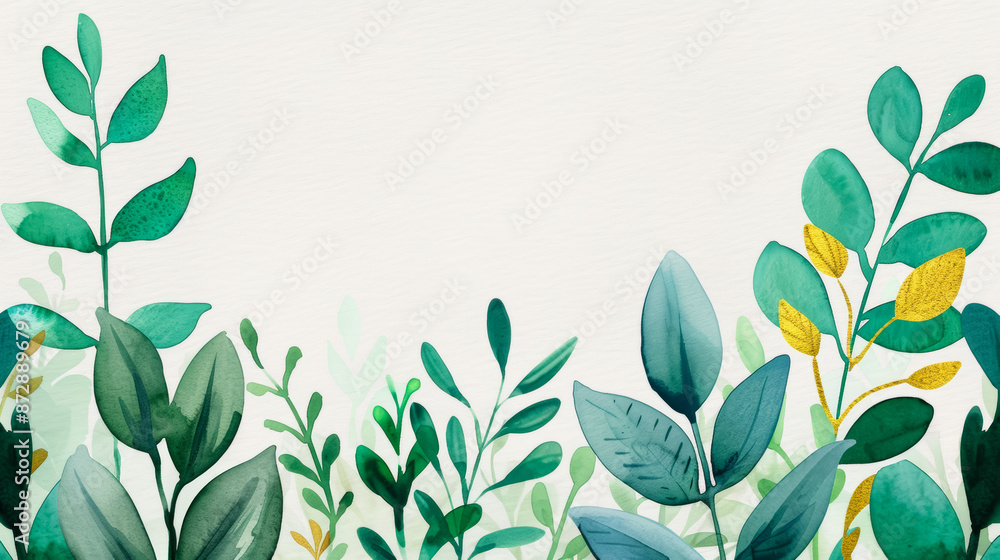 Ink watercolor illustration capturing glowing emerald hues and festive gold accents embodying Thanksgiving celebrations banner design watercolour background Ink watercolor illustration capturing glowing emerald hues and festive gold accents embodying Thanksgiving celebrations banner design watercolour background
