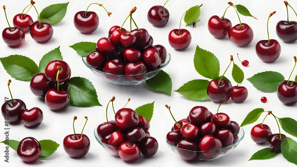 fresh red cherries isolated fresh red cherries isolated