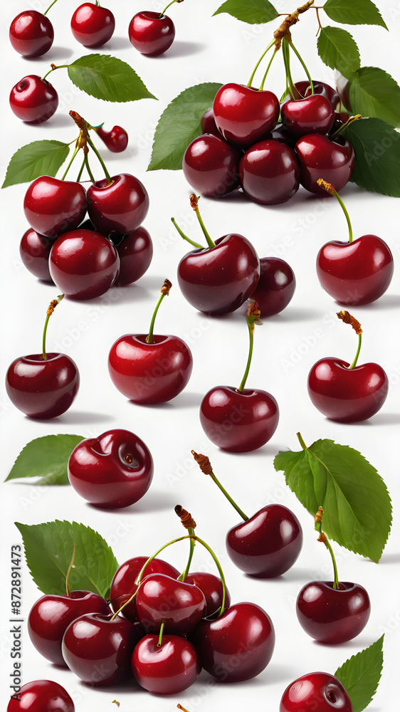 fresh red cherries isolated fresh red cherries isolated