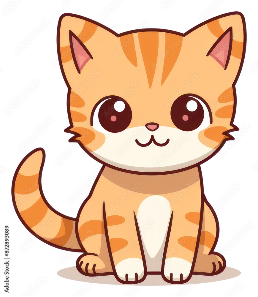 PNG Cute cartoon orange tabby kitten PNG Cute cartoon orange tabby kitten