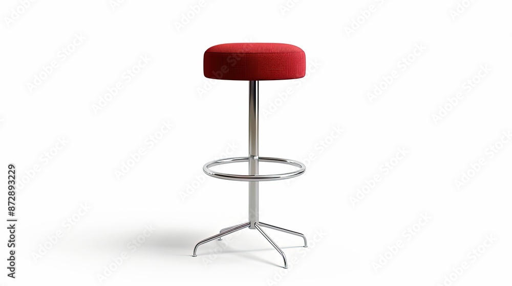 A red bar stool on white background UHD wallpaper A red bar stool on white background UHD wallpaper