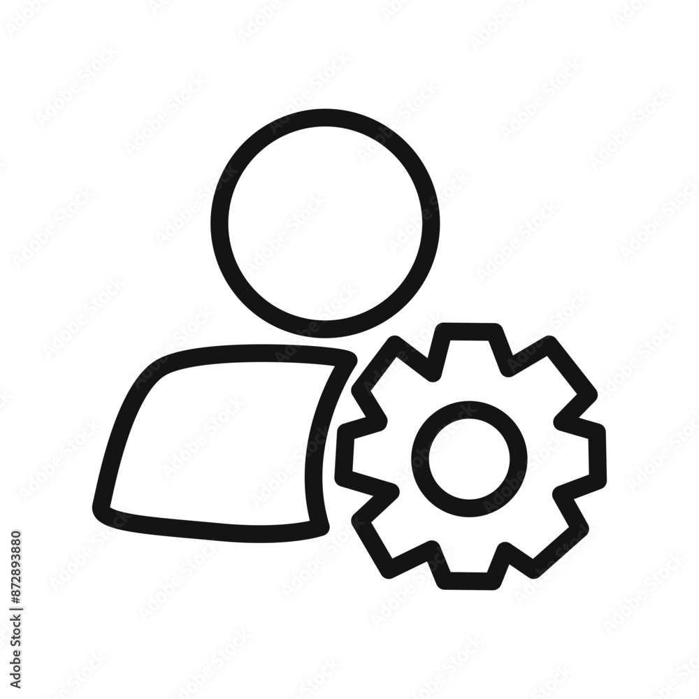 Administrator icon linear vector graphics sign Administrator icon linear vector graphics sign